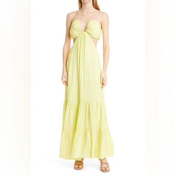 Nicole Miller Dresses & Skirts - Nicole Miller Asymmetric Neck Silk Blend Slip Dress in Lemon - Size XL NWOT